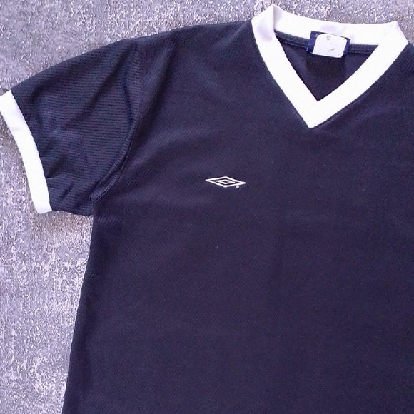 Umbro Navy and White V-Neck Shirt JERSEY VAPE-TECH
