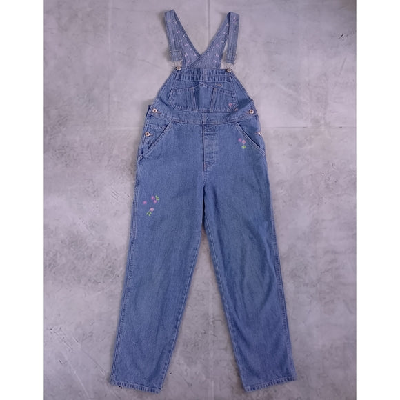 GAP Floral Embroidered Denim Overalls Workwear