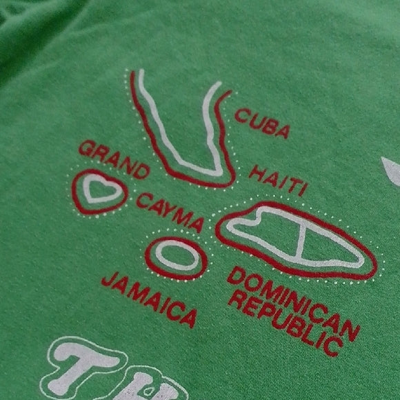 Vintage '90s The Caribbean Islands Graphic T-Shirt SINGLE STITCH V-NECK