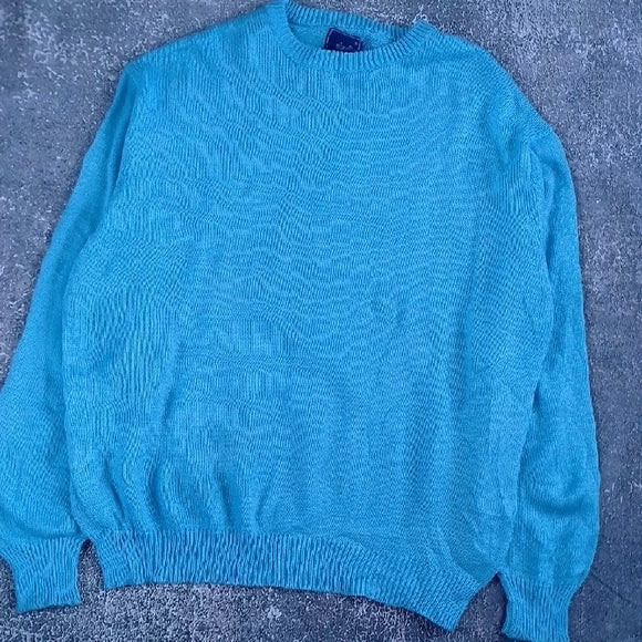 Vintage 90s sigallo Men's Blue Sweater Crewneck