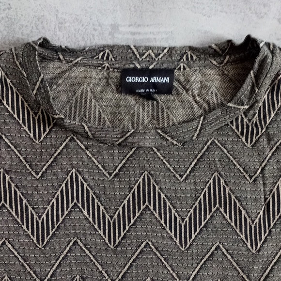 GIORGIO ARMANI MADE IN ITALY ZIG ZAG PATTERN T-SHIRT UNISEX