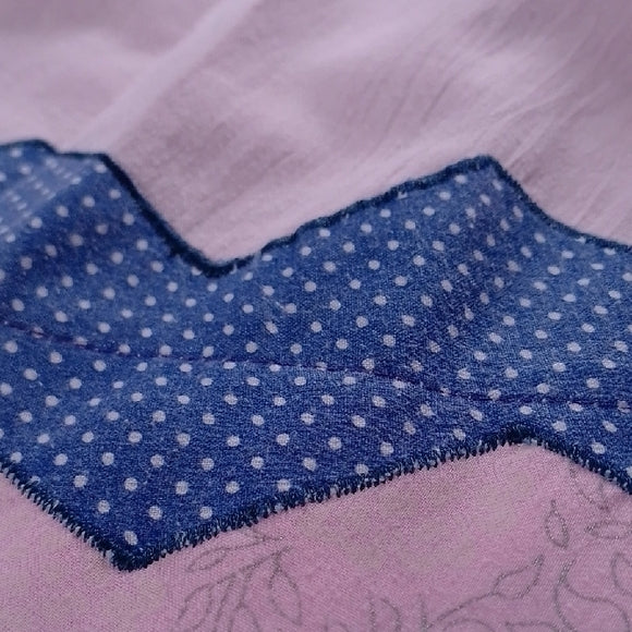 Vintage 90s FHANDMADE ZIG ZAG Elegant Pink and Blue Women's Skirt