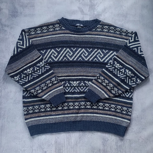 Vintage Dad Sweater Cherokee Crewneck Funky Pattern