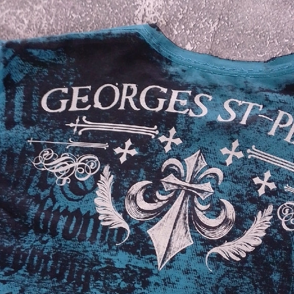 George St.Pierre Affliction Tee - Navy and Red RUSH REVERSIBLE