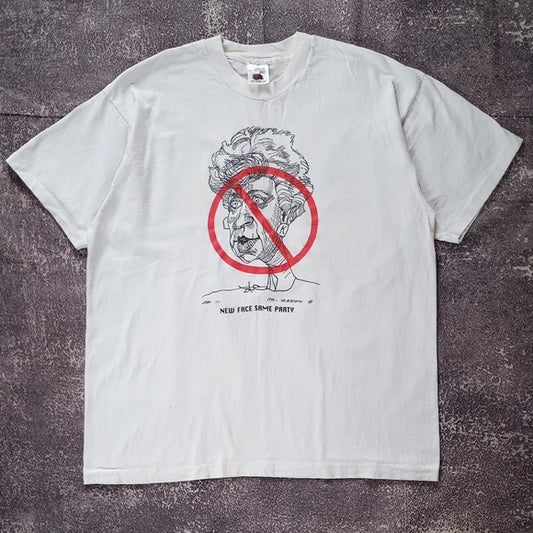 Vintage 1993 ANTI Kim Campbell New Face Same Party Single Stitch T-Shirt