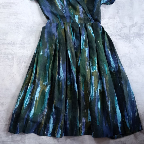 RARE Vintage 1950-60s Make Mine Mckettrick Dress Green/Blue