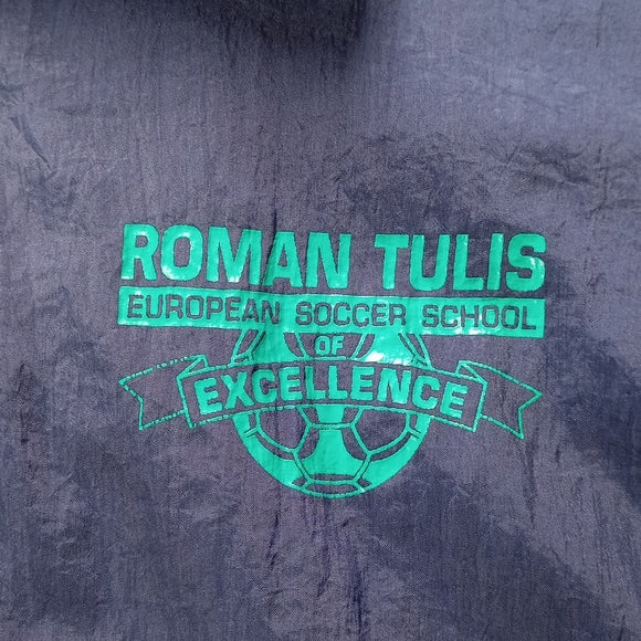 Vintage 90s Adidas Roman Tulis European Soccer School Of Excellent Windbreaker