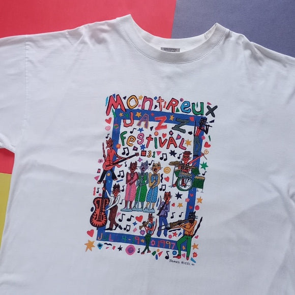 Vintage 1997 Montreux Jazz Festival Julky 4-19 Graphic T-Shirt