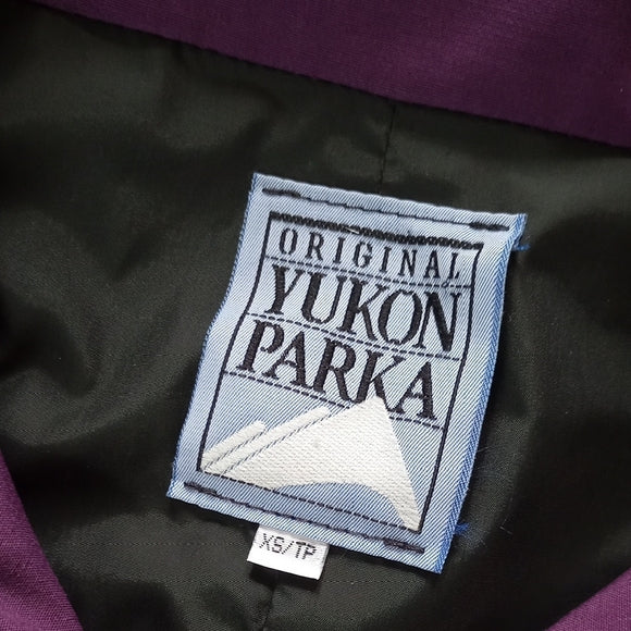 Vintage 90s Original Yukon Parka Howling Wolves Patches Purple Jacket UNISEX