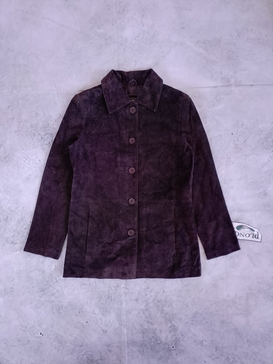 Vintage PLONGE CUIR LEATHER Suede Button-Up Jacket