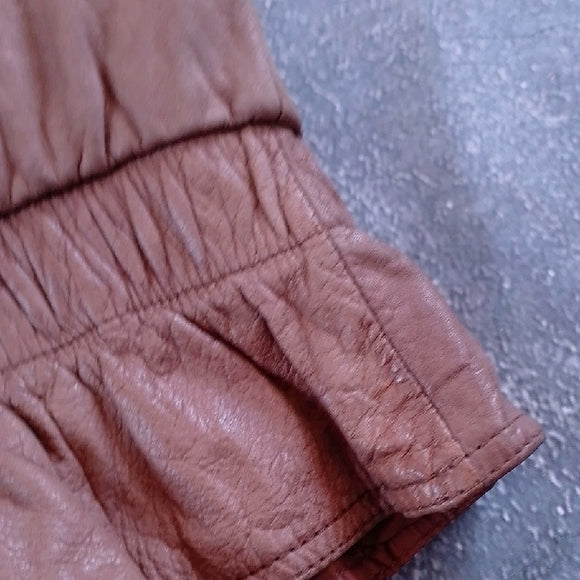 Vintage 80s Leather Patchwork Jacket Western Style UNISEX
