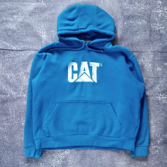 CAT CATERPILLAR Embroidered Blue Hoodie