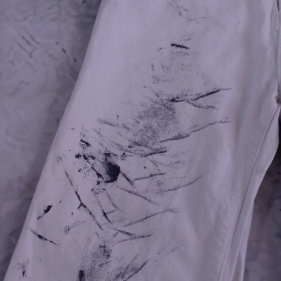 ZARA White Jumpsuit with Handprint Design