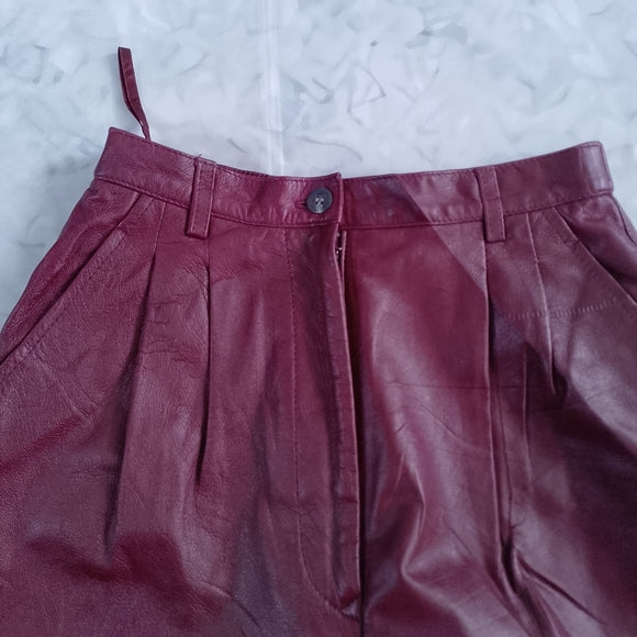 Vintage 90s NANCY HELLER Burgundy Leather Pants