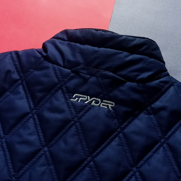 SPYDER Quilted Blue Zip-Up Jacket WOMENS