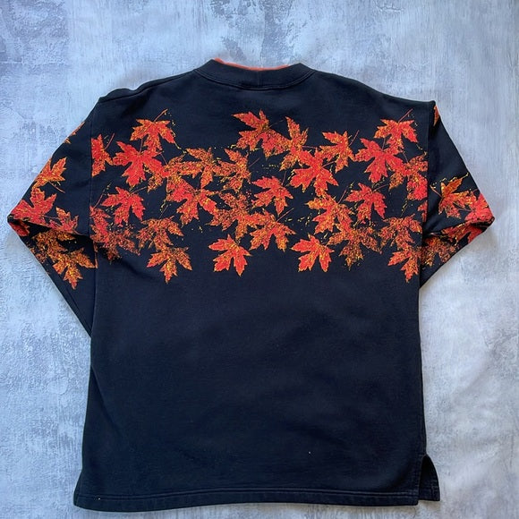 Vintage 90s Falling Autumn Leaves Coldwater Creek Crewneck Sweater Unisex