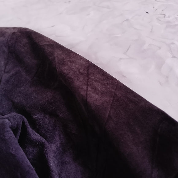 Danier Leather Suede Button-Front Blazer Jacket - Deep Purple