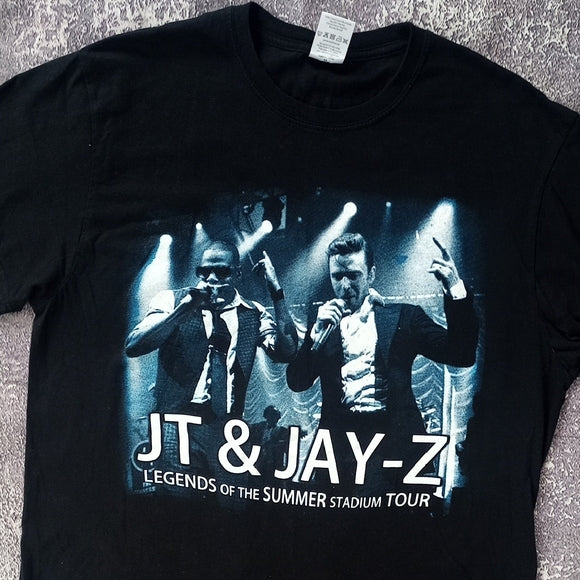 2013 Justin Timberlake  & Jay-Z Legends Of The Summer Tour Black T-Shirt TORONTO