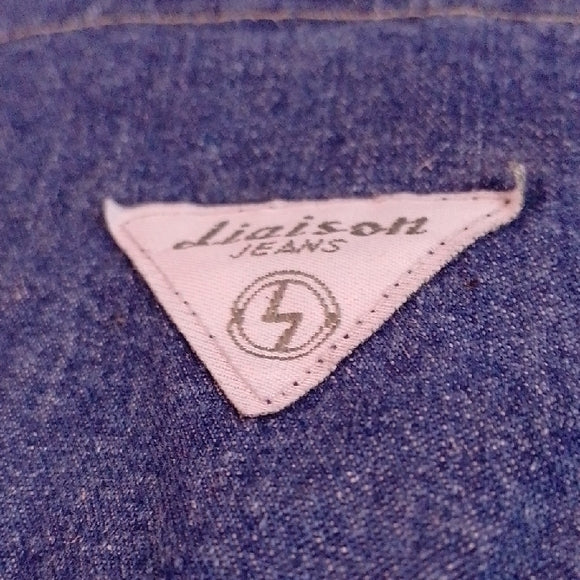 Vintage 90s Liaison DENIM SHORT OVERALLS SHORTALLS