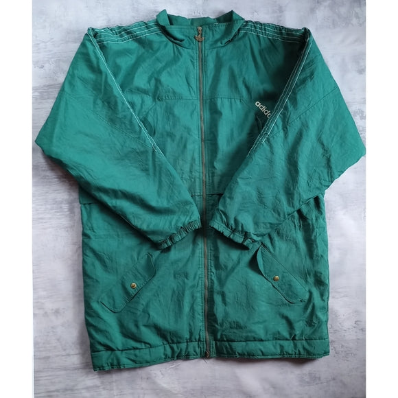 Vintage 90s Adidas Green Long Essential Winter Jacket Unisex