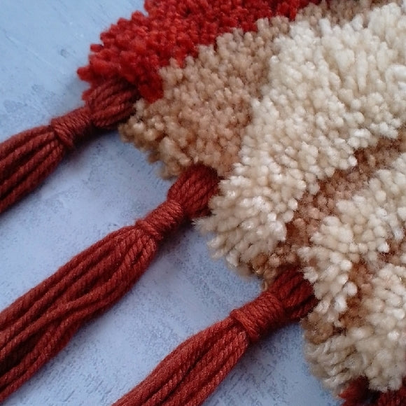 Vintage 1970s Full Moon Hanging Wall Latch Rug