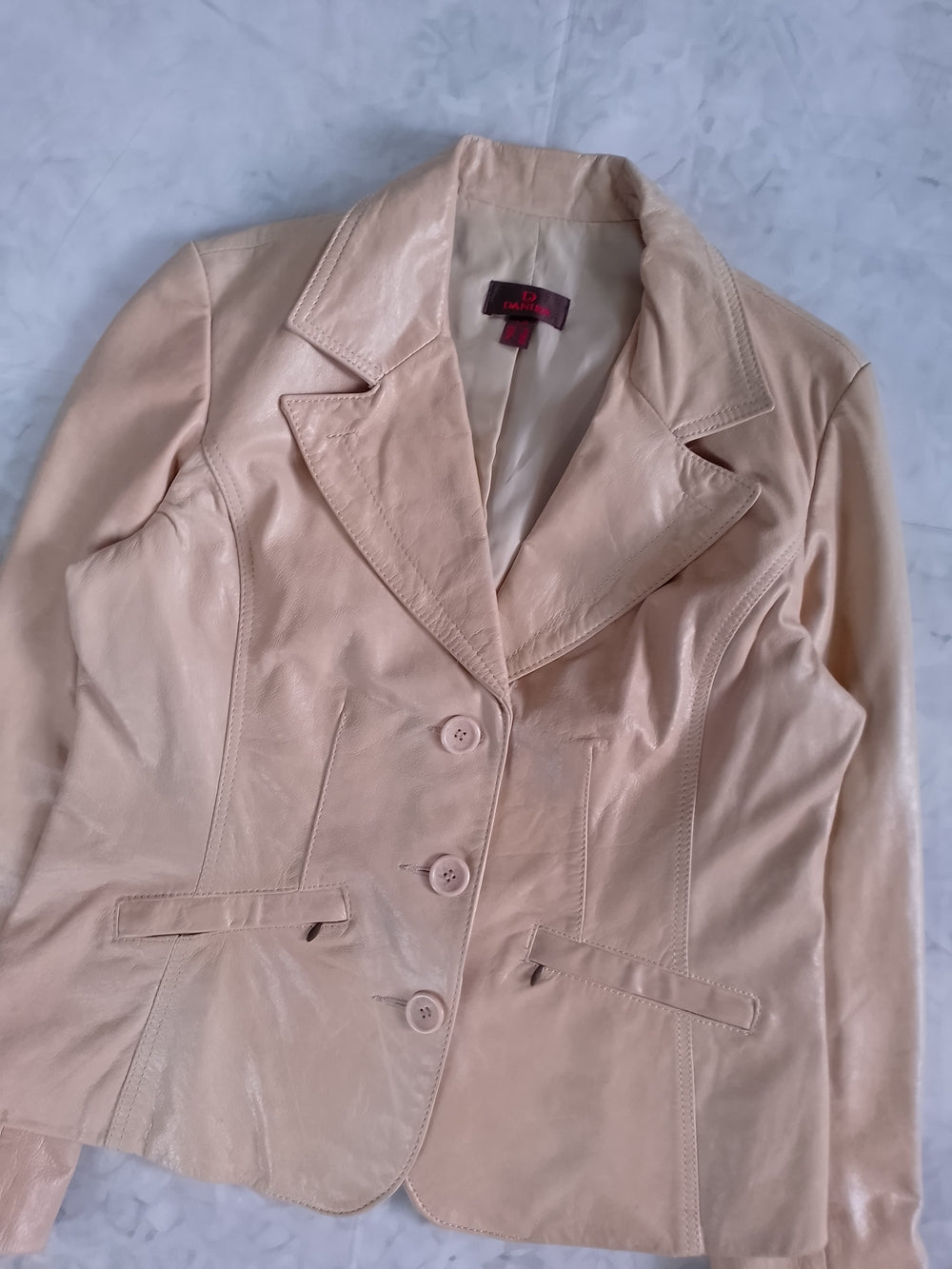 Vintage Danier Tan/Brown Leather Blazer Jacket