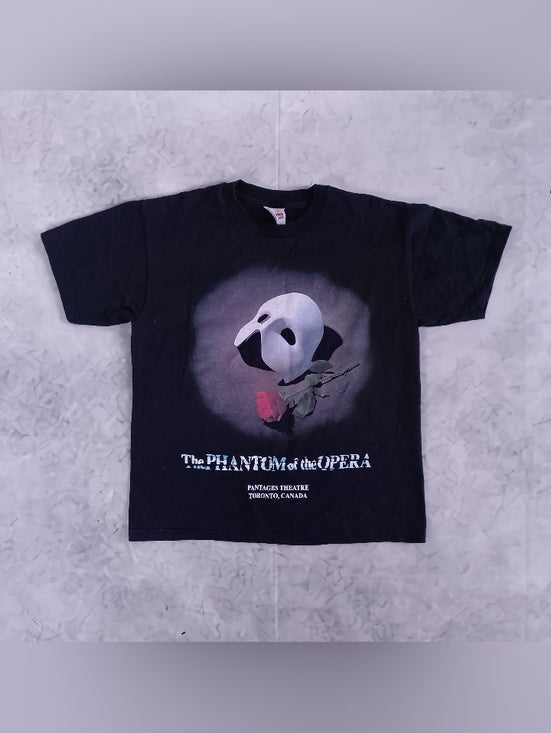 Vintage 90s Phantom of the Opera Kids Black Graphic Tee