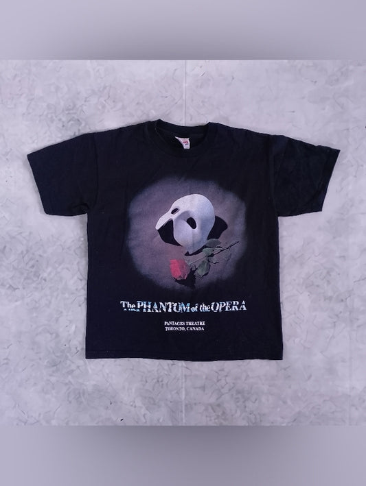 Vintage 90s Phantom of the Opera Kids Black Graphic Tee