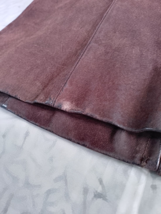 Vintage DULONG Suede Zip-Front Jacket - Brown