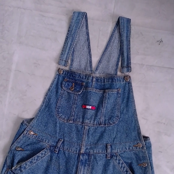 Vintage 90s Denim Overalls with Boxer America Logo Patch Workwear Unisex