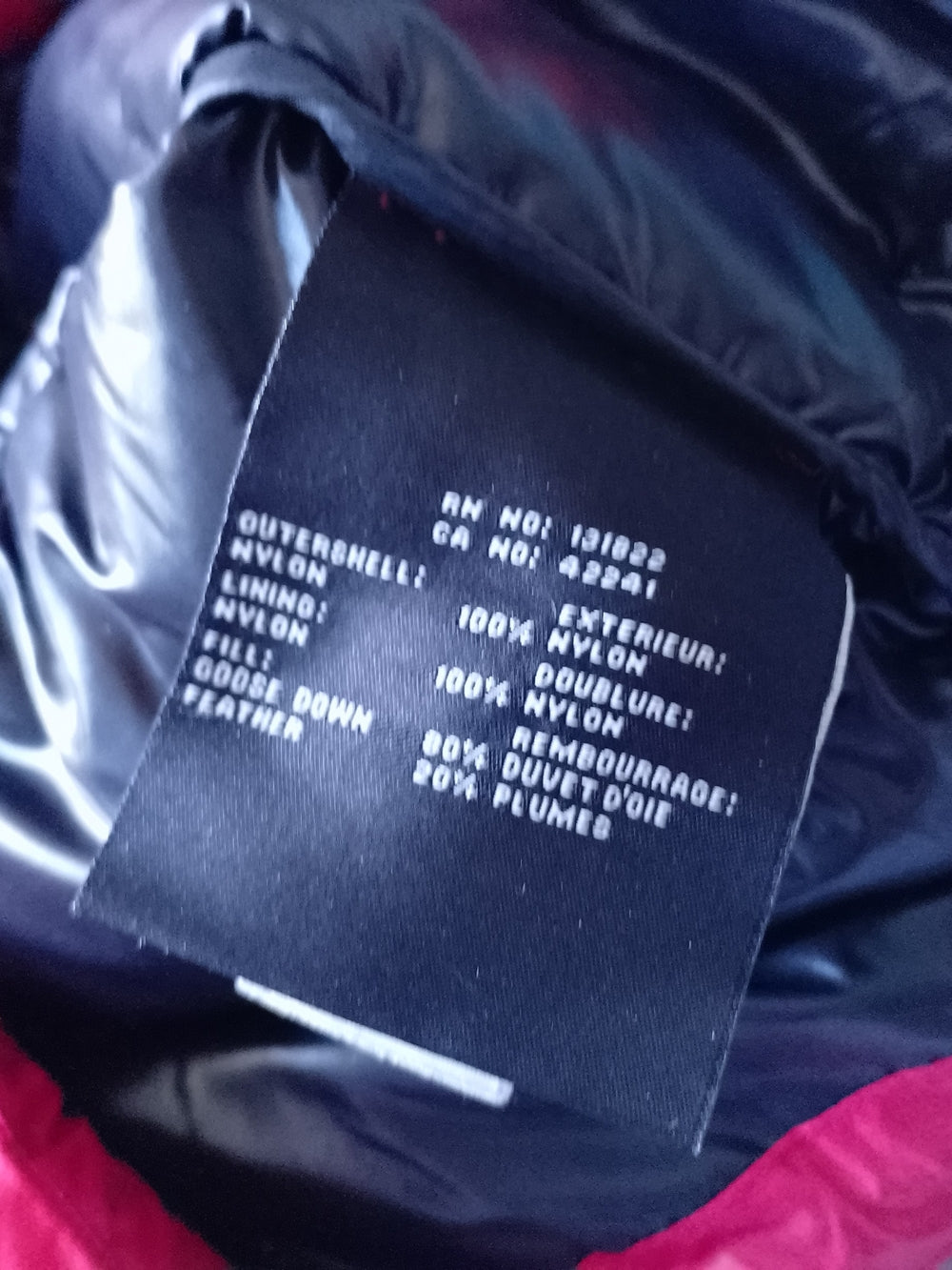 SAM. NEW YORK Red Puffer Down Hooded Jacket
