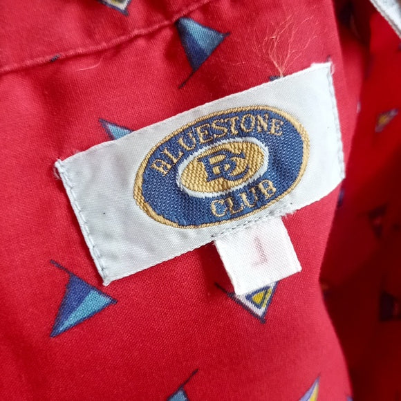 Vintage 90s Flag Button-Up T-Shirt