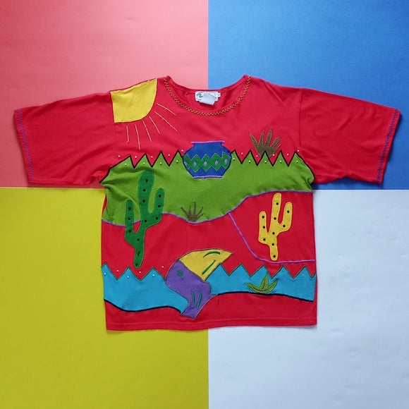 Vintage 90s Cactus and Sun Spanner Imports T-Shirt Unisex