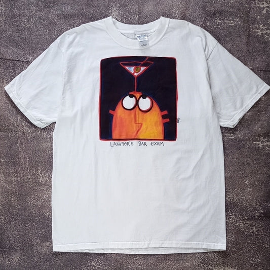 Vintage Y2K LAWYERS BAR EXAM Martini Graphic T-Shirt GILDAN UNISEX