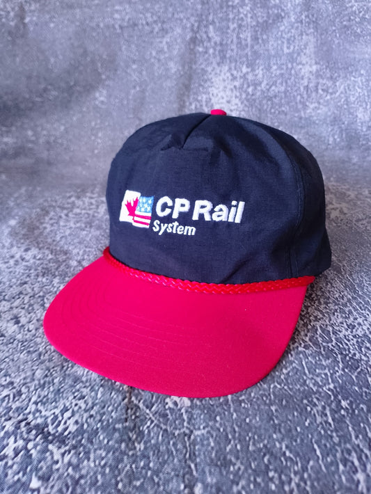 Vintage 90s CP Rail System Embroidered Two-Tone Cap - Manitoba Tie Gang