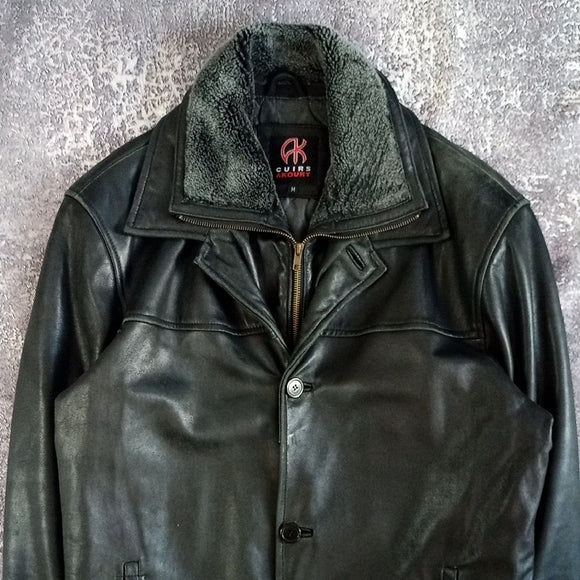 CUIRS AKOURY Men's Black Leather Jacket