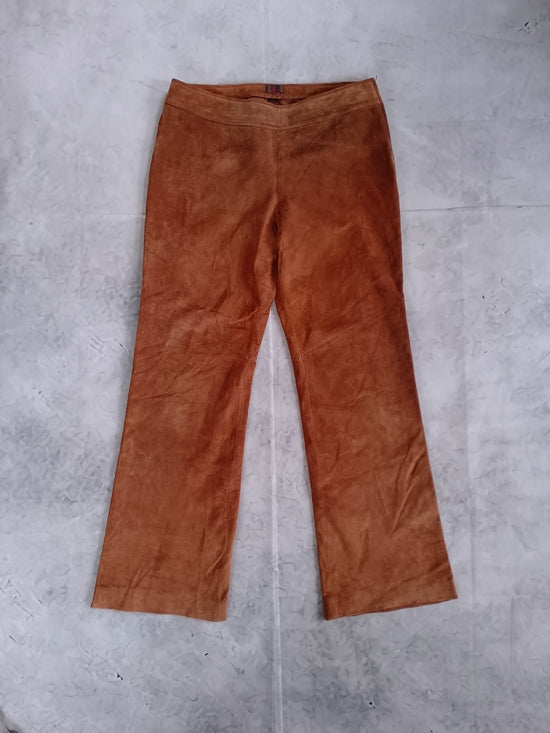 Vintage DANIER Rust Brown Suede Flared Pants