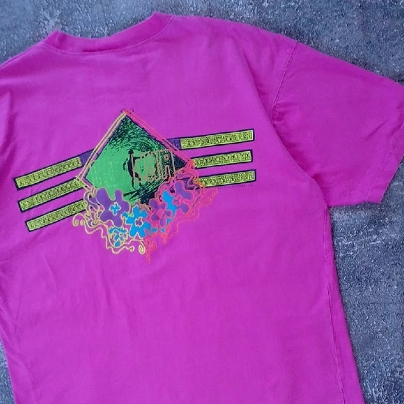 VINTAGE '90s GOTCHA PINK SURFER GRAPHIC T-SHIRT