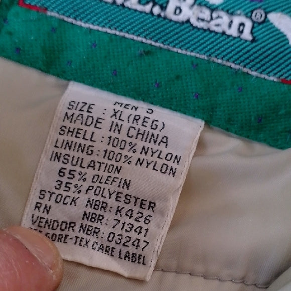 VINTAGE 1980s L.L. BEAN WINTER JACKET North Col Outerwear GORE-TEX