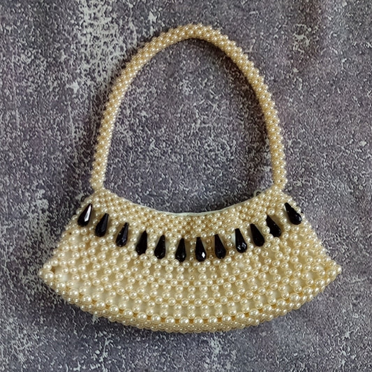 Vintage Handmade Elegant Pearl Beaded Handbag