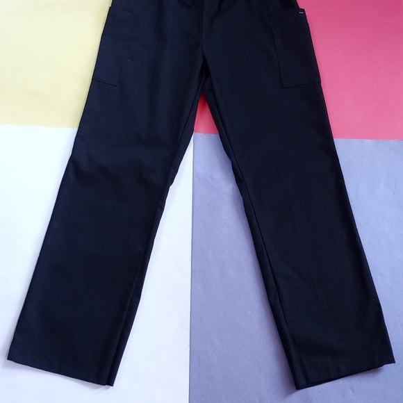 Vintage 90s High Waist Black Striped Flood Pants Side Pockets