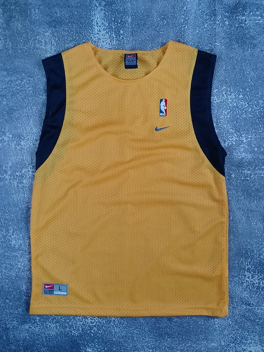 Vintage Team Nike NBA Yellow &amp; Black Mesh Basketball Jersey