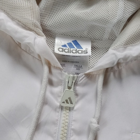 Vintage 90s ADIDAS Windbreaker Jacket WHITE