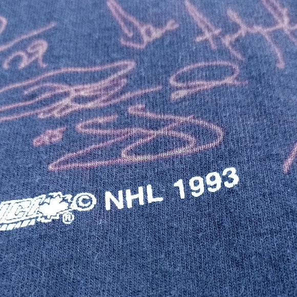 Vintage 1993 NHL Toronto Maple Leafs Autographs Western Conference T-Shirt