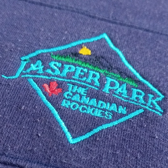 Vintage 80s Jasper The Canadian Rockie Embroereded Pullover Sweater