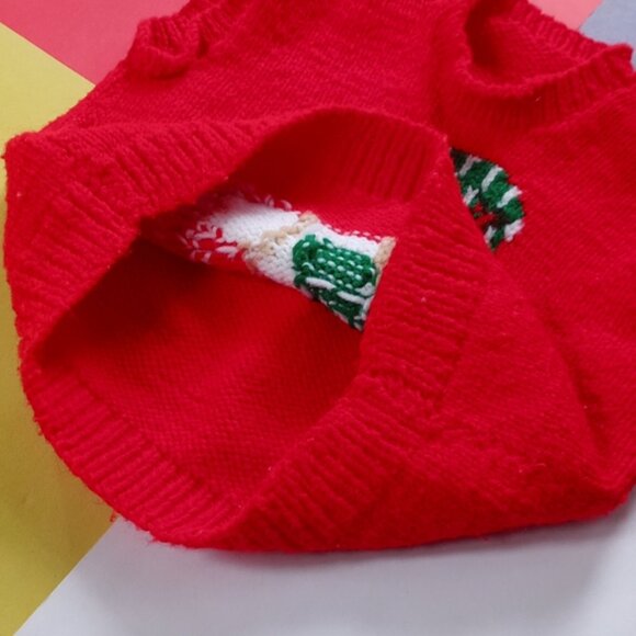 Vintage Handmade Christmas Teddybear Sweater Vest