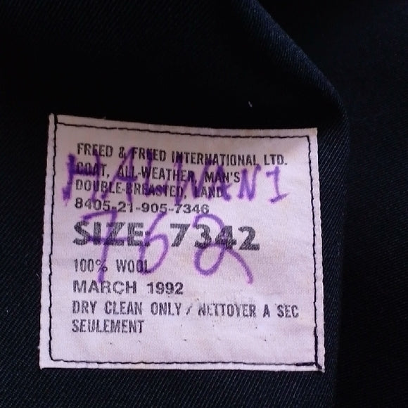 VINTAGE 1992 FREED & FREED INTERNATIONAL LTD COAT WOOL WITH LINER ALL WEATHER