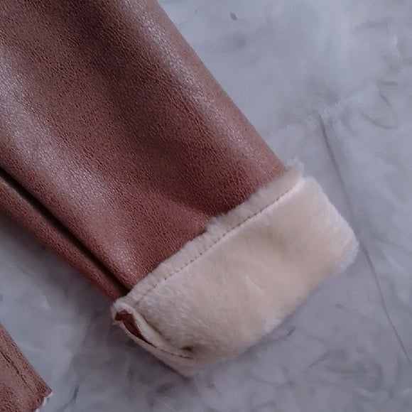 Women's Tan Jacket with Cream Accents Point Zero Nicole Benisti