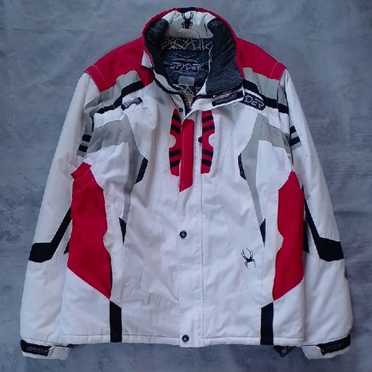 Spyder Red and White Ski Jacket with Black Accents Entrant Dermizax-EV Fabric