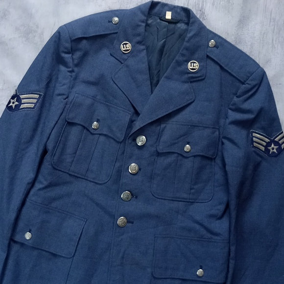 1960 US AIR FORCE VIETNAM ERA BLUE 1084 WOOL TROPICAL COAT MEN'S